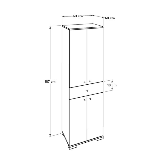 Hanah Home Armario Multiusos Blanco Adr-441-Pp-1
